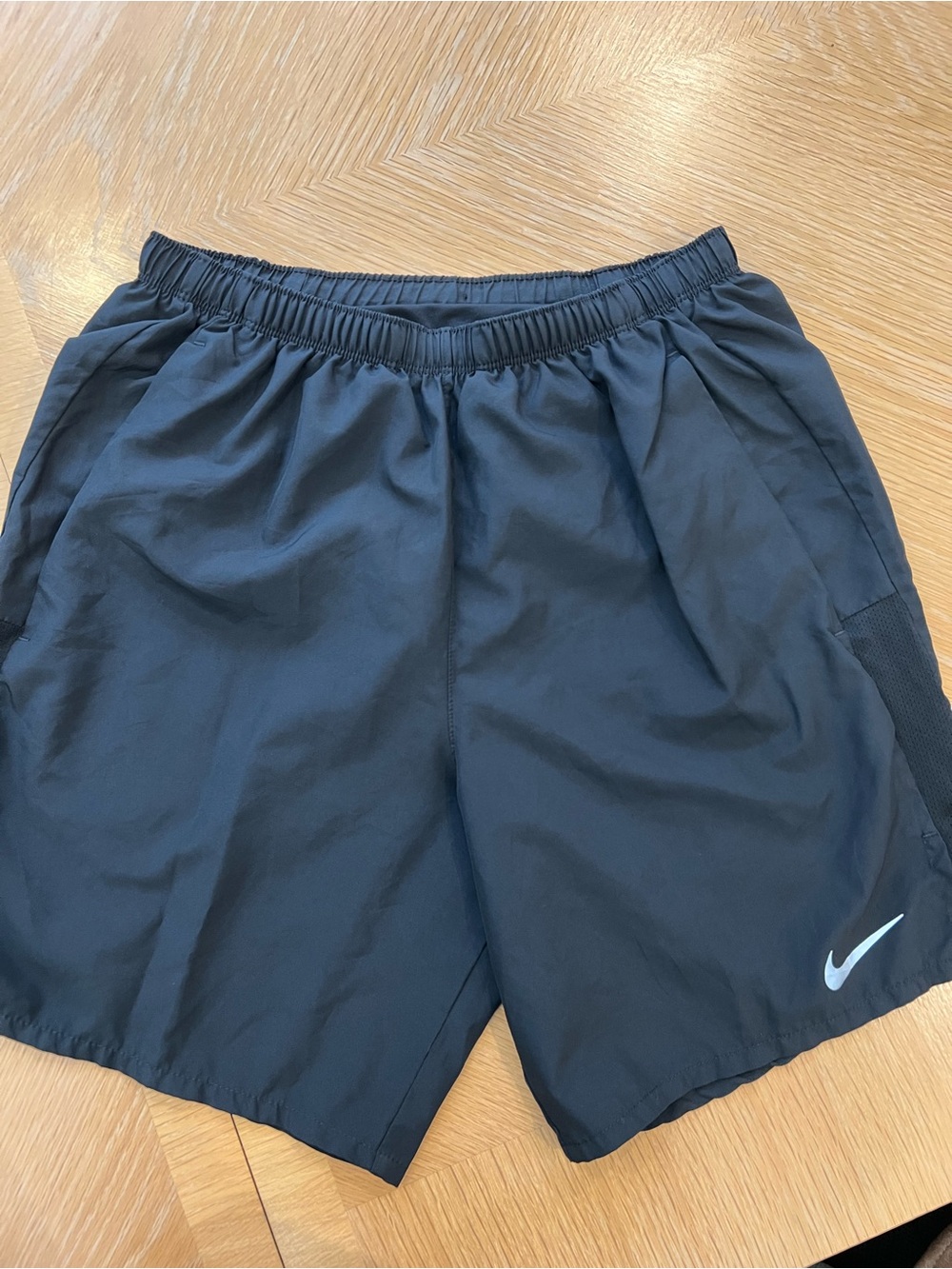 Nike Black Athletic Training Shorts with White Swoosh